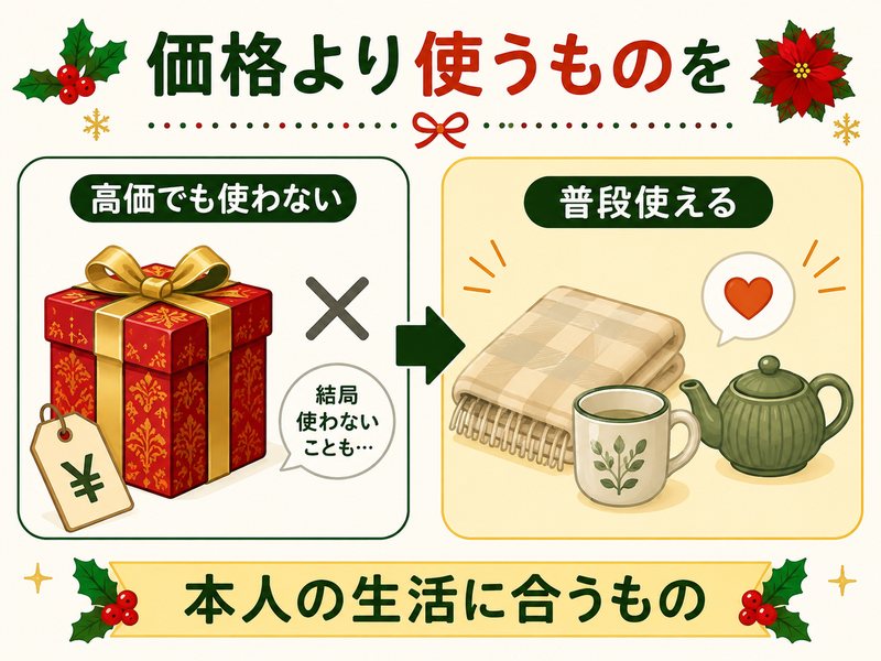 高齢者のクリスマスプレゼントは価格より実用性を重視