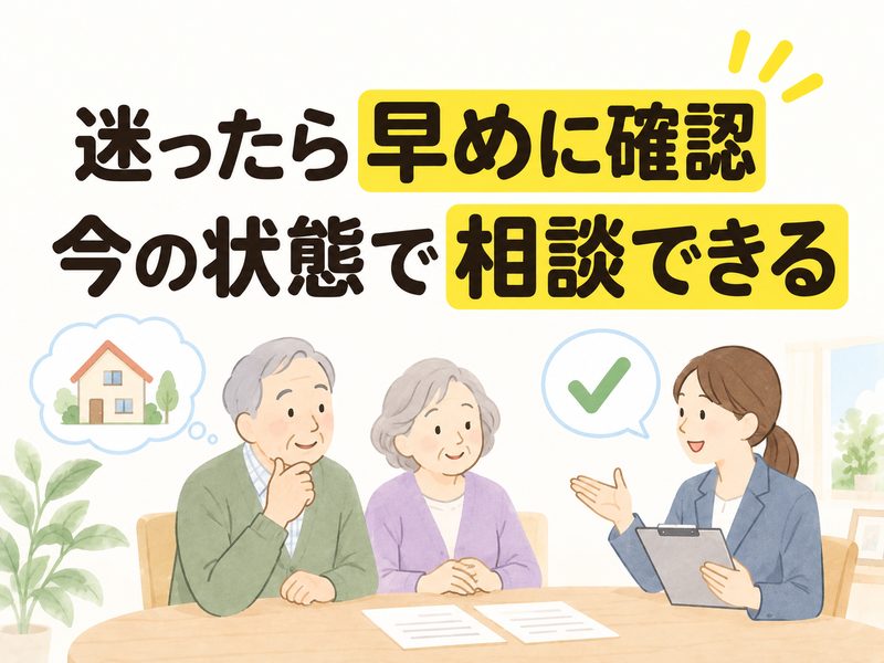 家族信託がまだ間に合うか迷ったときに早めに相談する様子のイラスト
